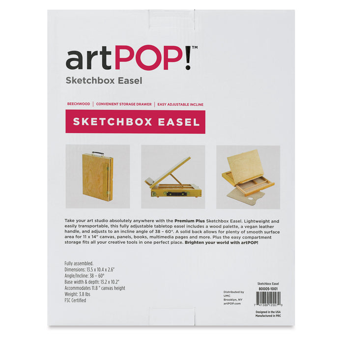 artPOP! Sketchbox Easel (Back of packaging)