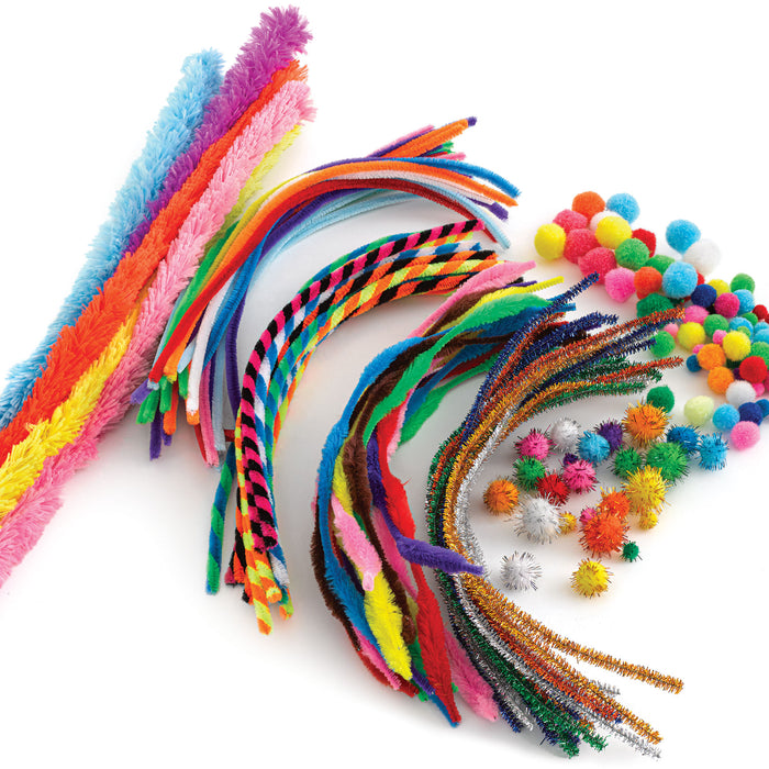 Craft Bucket Assorted Set (selection of stems, pipe cleaners and pom poms)