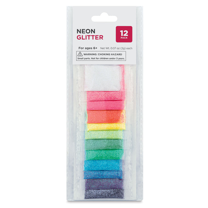 Glitter Packs - Fine, Neon, 0.07 oz, Pkg of 12 (In package)