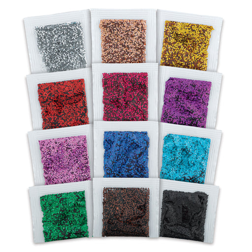 Glitter Packs - Chunky, Assorted Colors, 0.07 oz, Pkg of 12 View 1