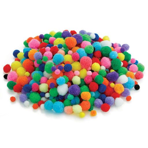 Assorted Poms - Multicolor (3 different sizes in a pile) View 1