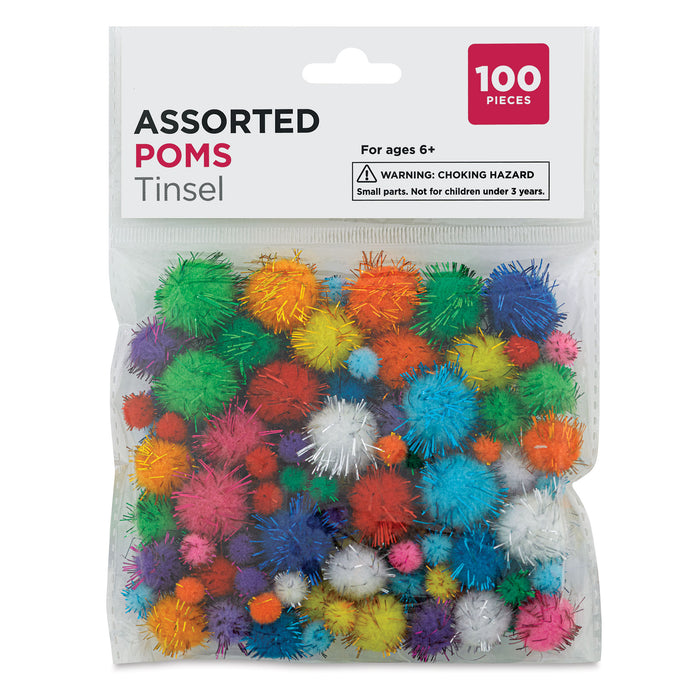 Tinsel Pom Poms (Front of package)