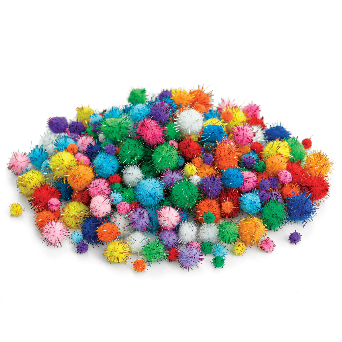 Pom Poms Crafts Bright Assorted Coloured Pompoms Pack of 100 or