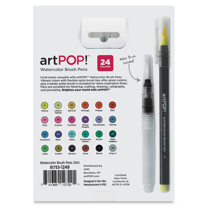 PREMIUM Watercolor Markers Set - 20 Brush Pens with Soft, Flexible Tip, Waterco