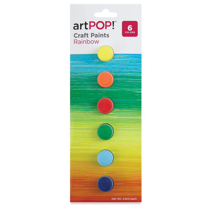 artPOP! Craft Paint Set - Set of 6, Rainbow Colors, 2.5 ml (Front of packaging)