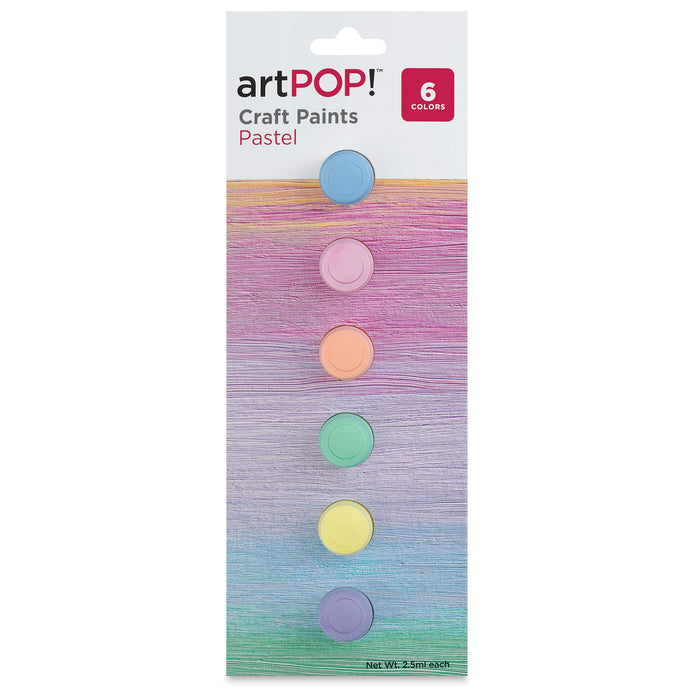 artPOP! Craft Paint Set- Set of 6, Pastel Colors, 2.5 ml (Front of packaging)