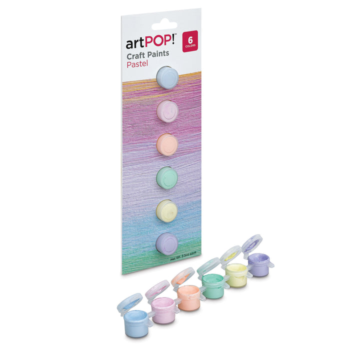 artPOP! Craft Paint Set- Set of 6, Pastel Colors, 2.5 ml (Paint pots in and out of packaging)