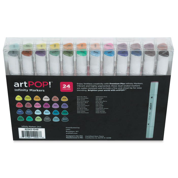 artPOP! Infinity Art Markers - Set of 24 (Back of package)
