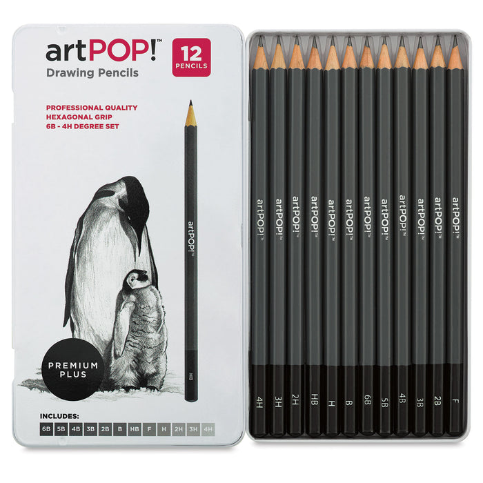 artPOP! Drawing Pencils - Set of 12 (front of tin and set contents)