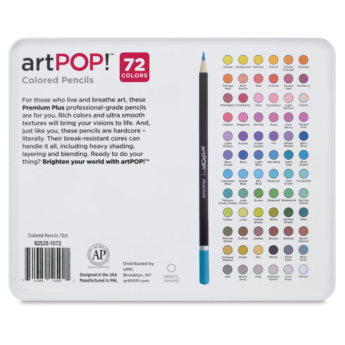 artPOP! Premium Plus Colored Pencils - Set of 72 (Back of set)