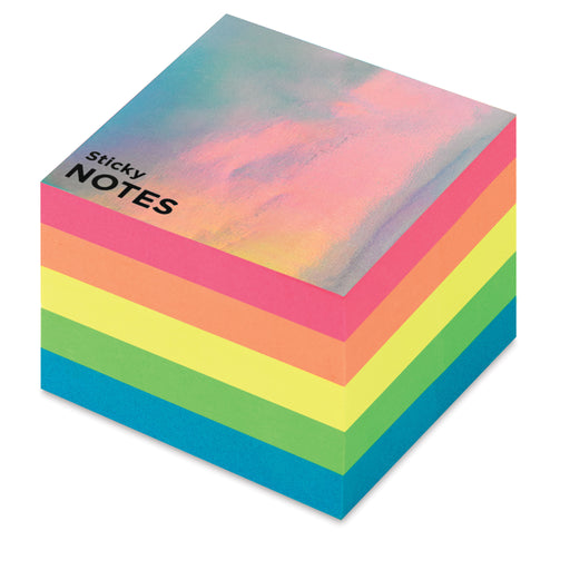 artPOP! Rainbow Sticky Note Cube (five stacked neon colors with holographic label) View 2
