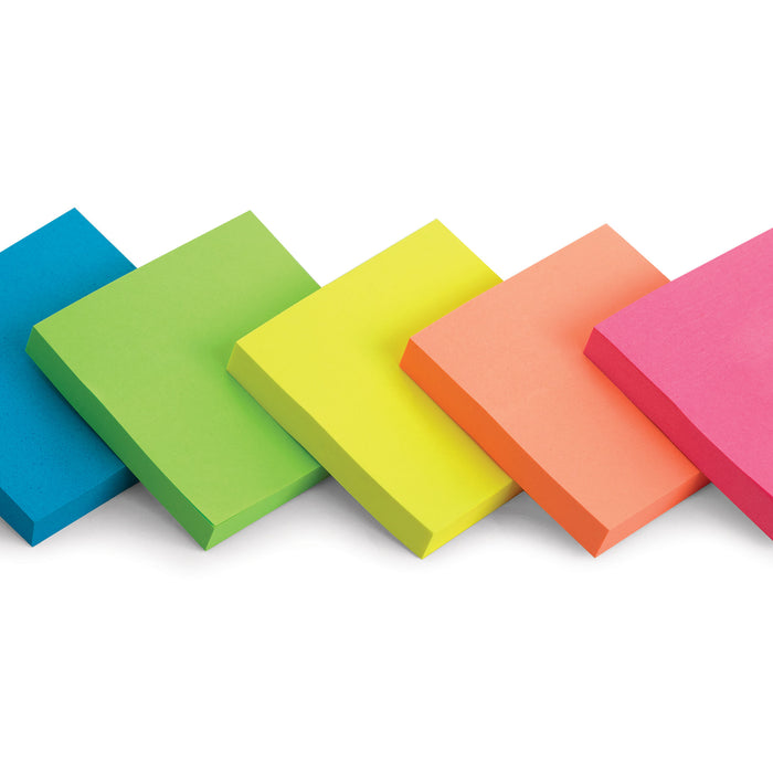 Post-it Notes Cube, Couleurs Neon Rainbow, 1 Bloc de 325 Feuilles, 76 mm x  76