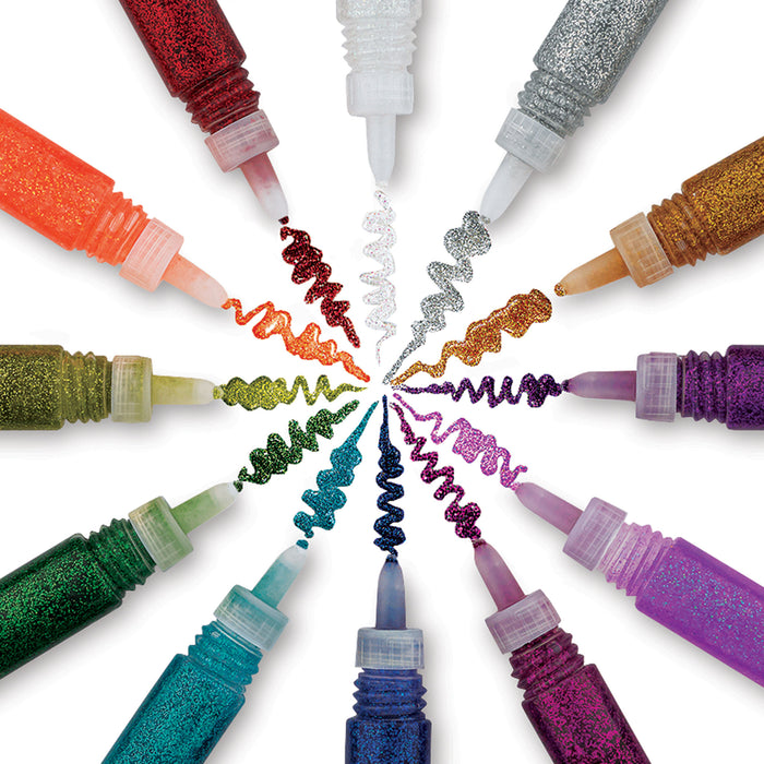 Glitter Glue, Set of 12 (All colors on paper)