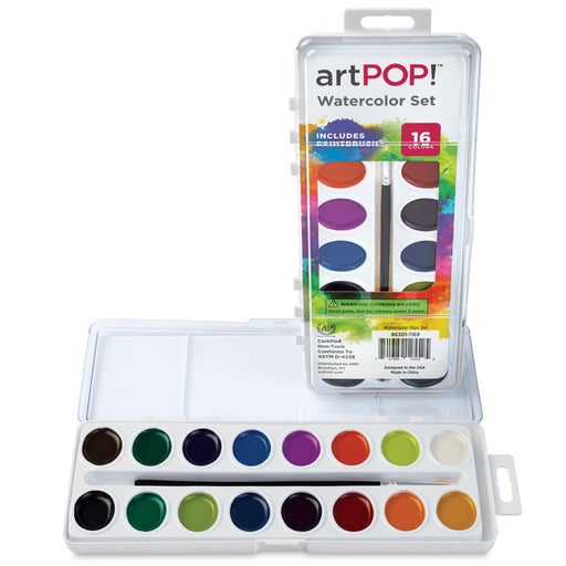 artPOP! Watercolor Pan Set - Set of 16, Oval Pans (Open and closed set) View 1