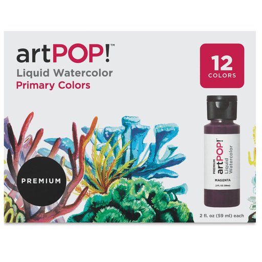 artPOP! Liquid Watercolor Sets - Set of 12, Primary Colors, 2 oz (Front of packaging) View 2