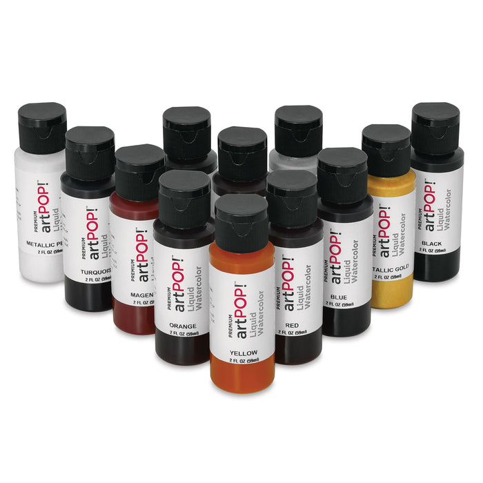 artPOP! Liquid Watercolor Sets - Set of 12, Primary Colors (Set out of packaging)