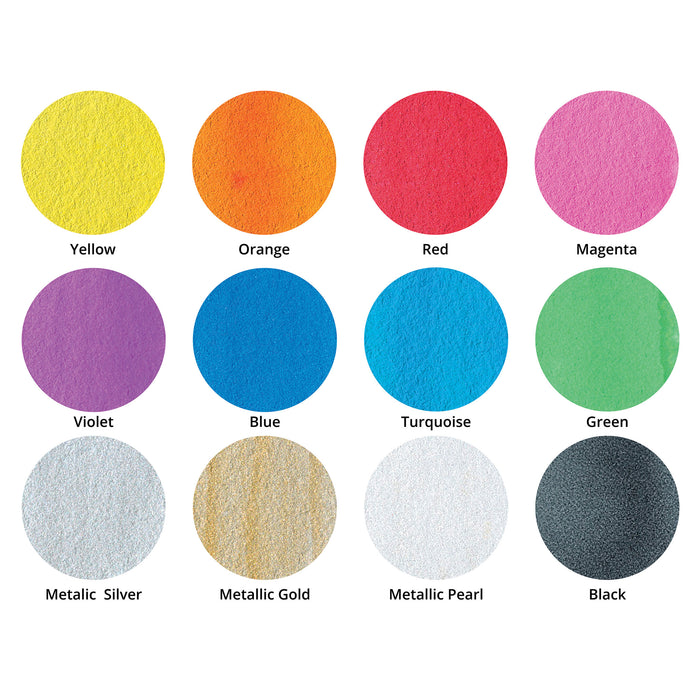 artPOP! Liquid Watercolor Sets - Set of 12, Primary Colors (Swatches of 12 colors in set)