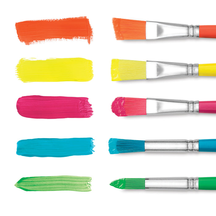 Kids Paint Brush Set Bulk Kids Brushes Rainbow Colours Kids Craft Brushes