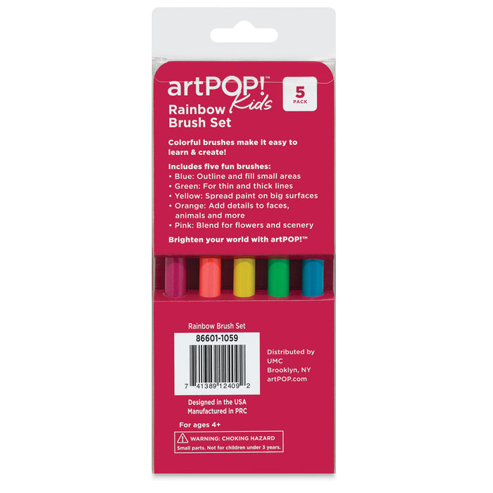 artPOP! Kids Rainbow Brush Set (Back of package)